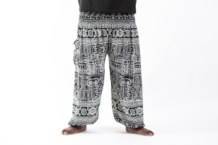 Plus Size HaremPants | Plus Size Tribal Prints Men'S Harem Pants In Black