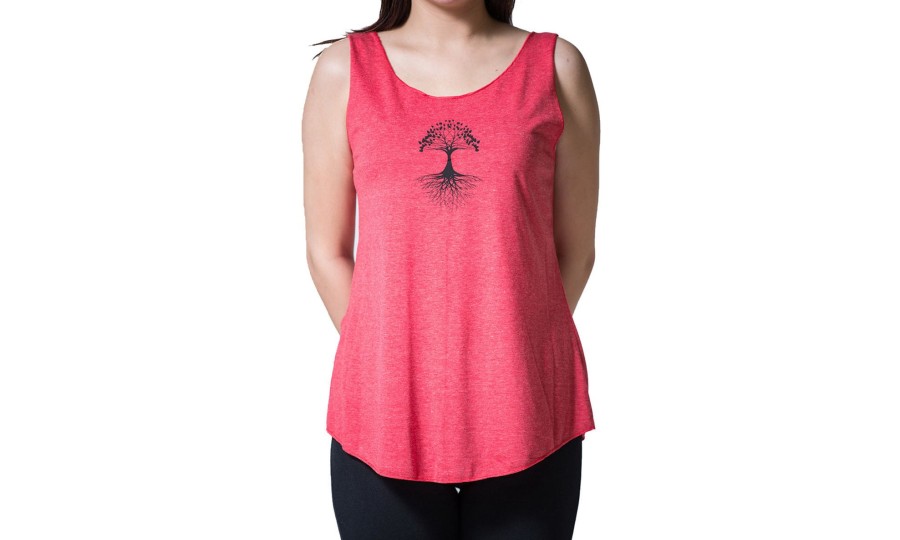 Women HaremPants | Loose Soft Vintage Style Women'S Tank Tops Tree Of Life Red