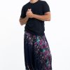 Men HaremPants | Floral Drop Crotch Men'S Harem Pants In Blue