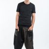 Men HaremPants | Two Tone Swirls Prints Men'S Three Quarter Pants In Black Gray