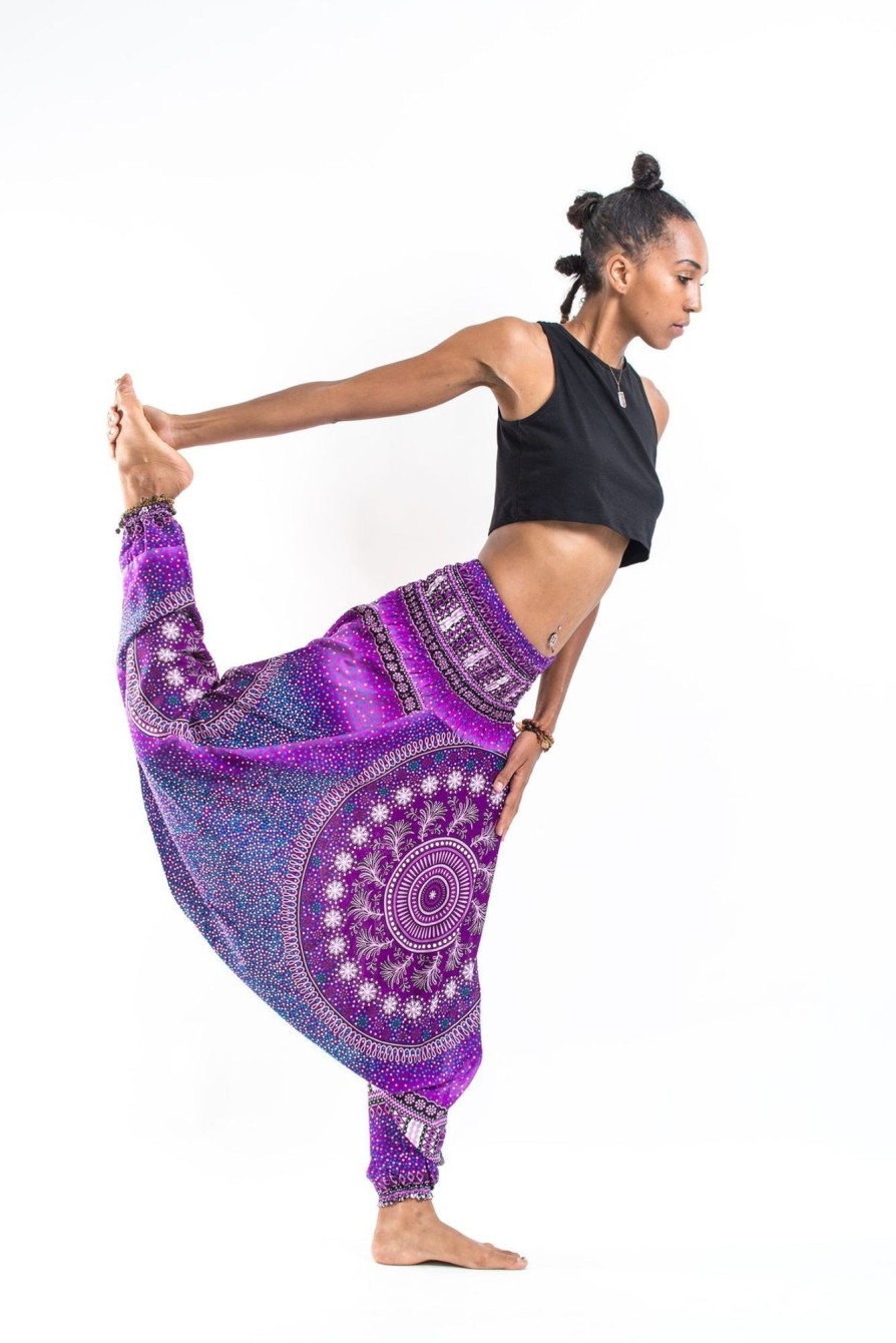 Women HaremPants | Tribal Chakras 2-In-1 Jumpsuit Harem Pants In Purple