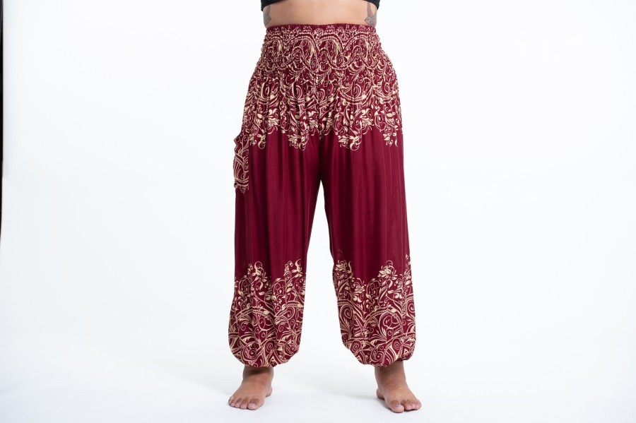 Plus Size HaremPants | Plus Size Vines Women'S Harem Pants In Red