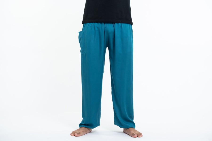 Plus Size HaremPants | Solid Color Men'S Tall Harem Pants In Aqua Blue