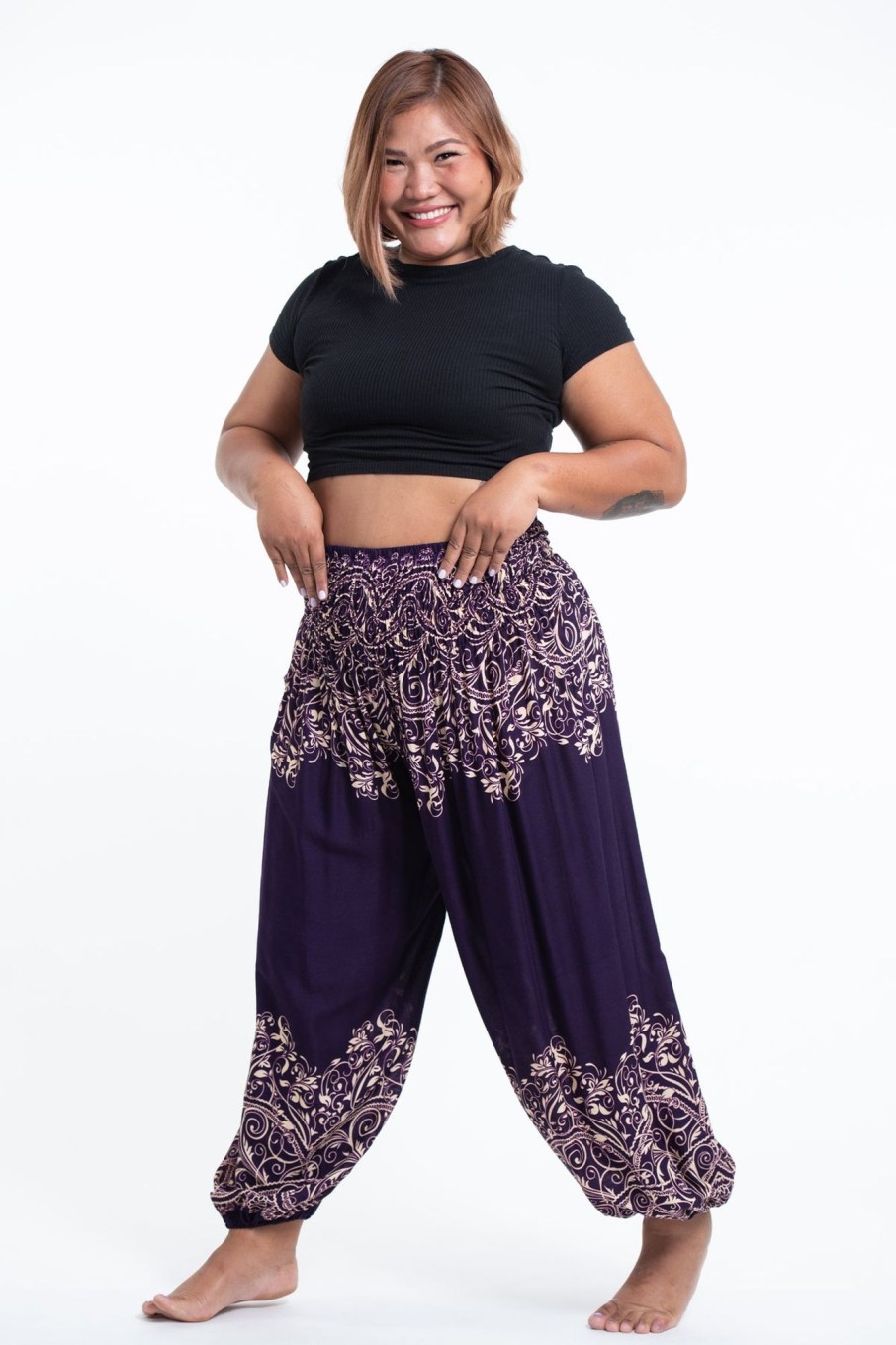 Women HaremPants | Plus Size Vines Women'S Harem Pants In Purple