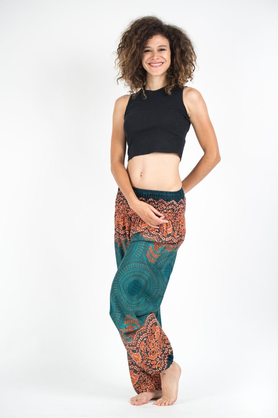 Women HaremPants | Geometric Mandalas Women'S Harem Pants In Turquoise