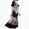 Women HaremPants | Tie Dye Loose Midi Dress In Black