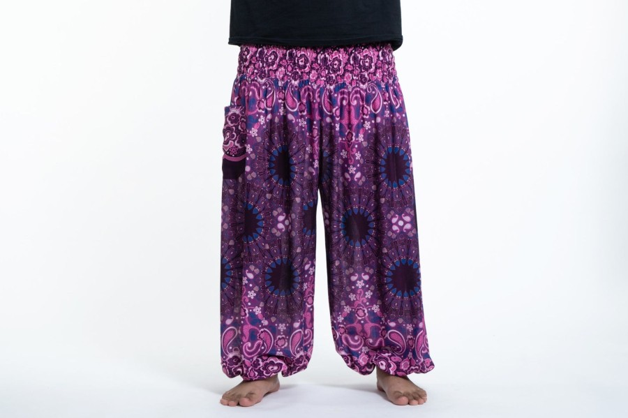 Plus Size HaremPants | Plus Size Paisley Mandalas Men'S Harem Pants In Purple