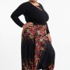 Women HaremPants | Plus Size Floral 2-In-1 Jumpsuit Harem Pants In Black