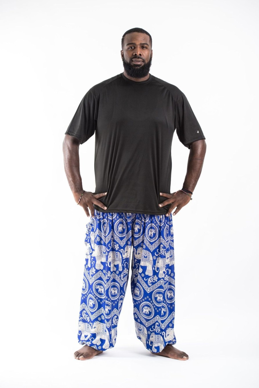 Men HaremPants | Plus Size Imperial Elephant Men'S Elephant Pants In Blue