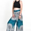 Women HaremPants | Marble Mandalas Palazzo Style Harem Pants In Turquoise