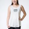 Women HaremPants | Loose Soft Vintage Style Women'S Tank Tops Peace Sign White