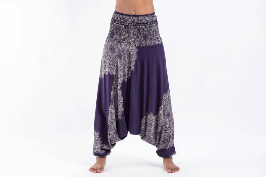 Women HaremPants | Floral Mandalas 2-In-1 Jumpsuit Harem Pants In Purple