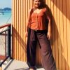 Women HaremPants | Plus Size Women'S Thai Harem Palazzo Pants In Solid Brown