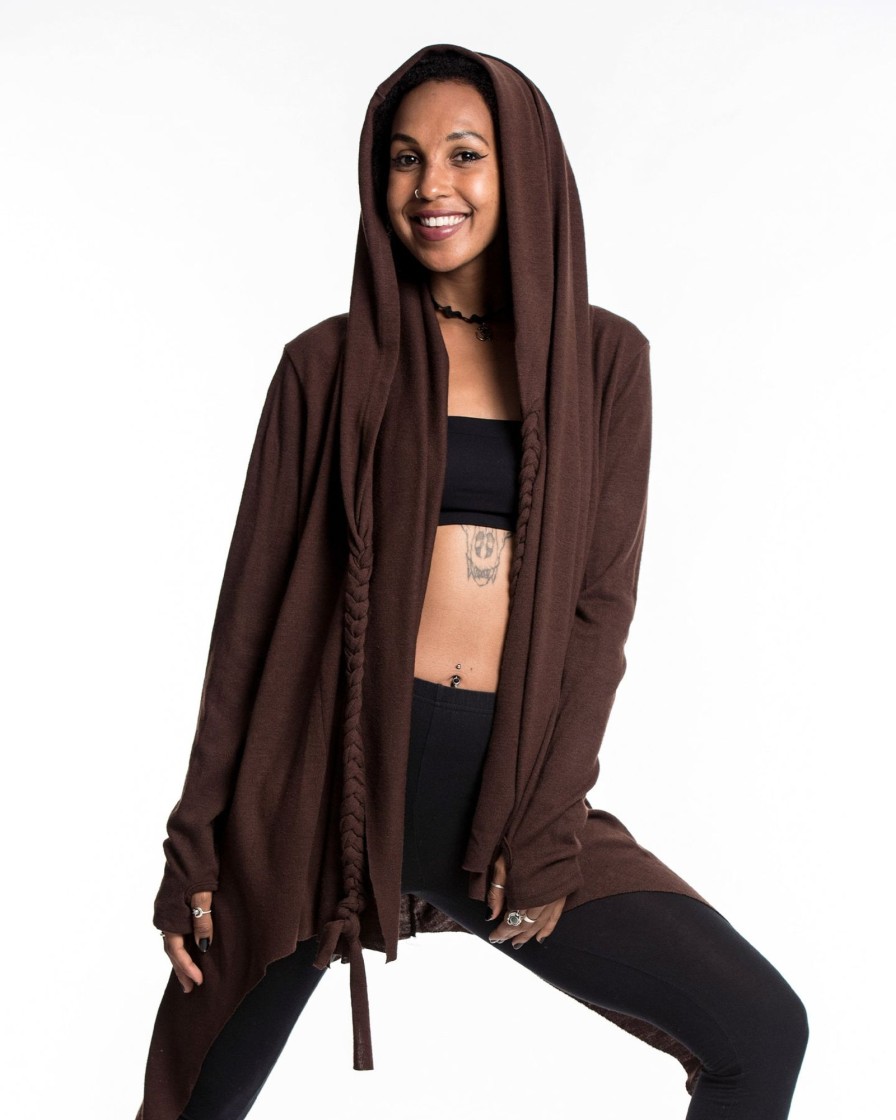 Women HaremPants | Hooded Cardigan In Brown