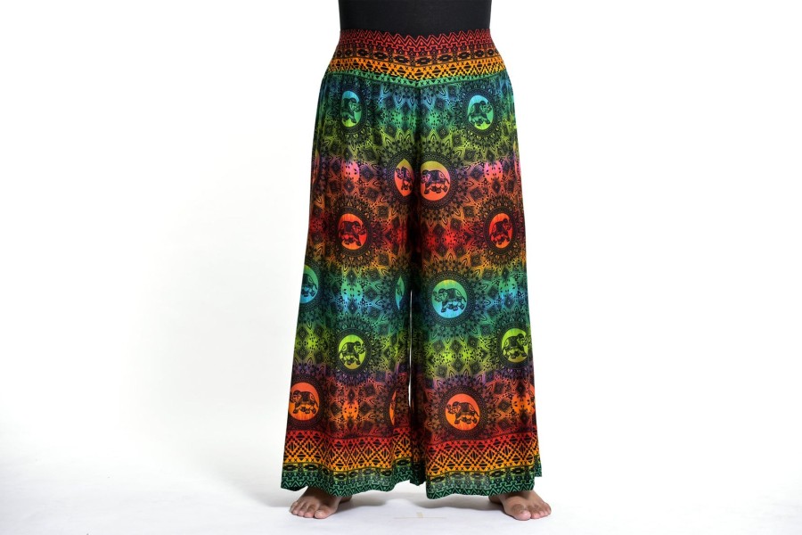 Women HaremPants | Plus Size Rainbow Elephant Palazzo Style Elephant Pants In Orange