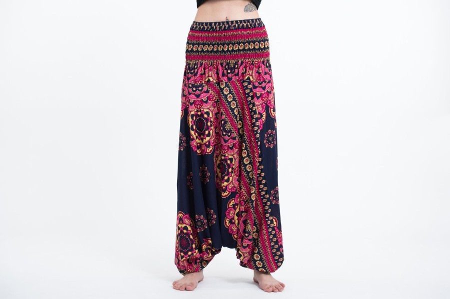 Women HaremPants | Lotus Mandalas 2-In-1 Jumpsuit Harem Pants In Navy