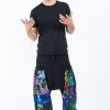 Men HaremPants | Tie Dye Cotton Men Harem Pants In Patchwork Black