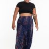 Women HaremPants | Plus Size Peacock Feathers 2-In-1 Jumpsuit Harem Pants In Blue