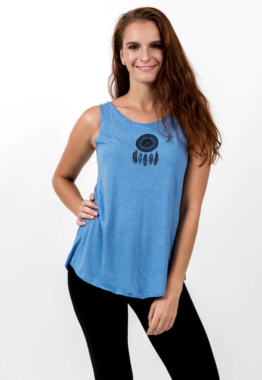 Women HaremPants | Loose Soft Vintage Style Women'S Tank Tops Dream Catcher Blue