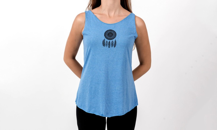 Women HaremPants | Loose Soft Vintage Style Women'S Tank Tops Dream Catcher Blue