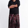 Men HaremPants | Plus Size Paisley Feathers Drop Crotch Men'S Harem Pants In Black