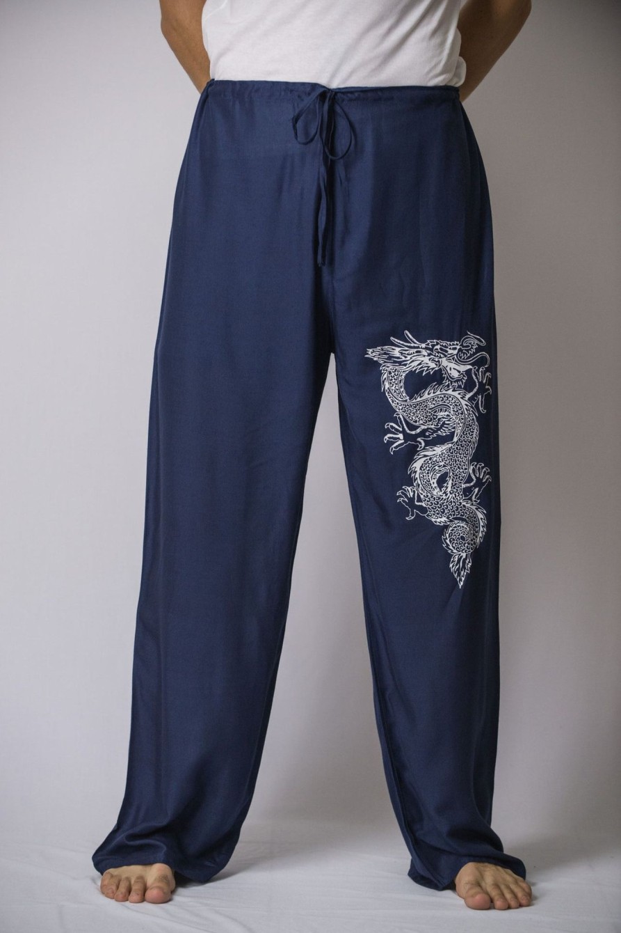 Men HaremPants | The Dragon Men'S Thai Yoga Pants In Navy