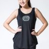 Women HaremPants | Loose Soft Vintage Style Women'S Tank Tops Peace Sign Black