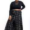 Women HaremPants | Plus Size Diamonds Women'S Cotton Palazzo Pants In Black