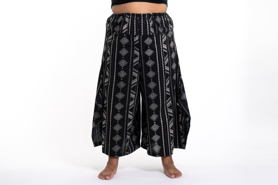 Women HaremPants | Plus Size Diamonds Women'S Cotton Palazzo Pants In Black