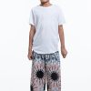 Kids HaremPants | Paisley Mandalas Kids Harem Pants In Silver Gray