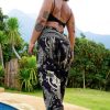 Women HaremPants | Plus Size Hill Tribe Koi Fish Print Women'S Harem Pants In Black