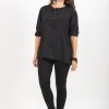 Women HaremPants | Womens Yoga Shirts No Collar With Coconut Buttons In Black