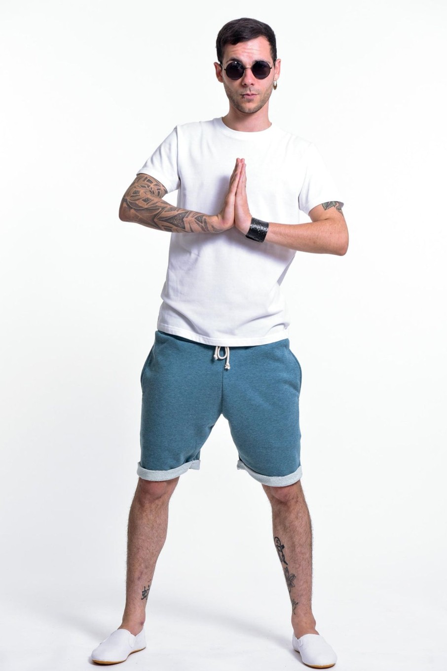 Women HaremPants | Men'S Terry Shorts With Aztec Pockets In Blue