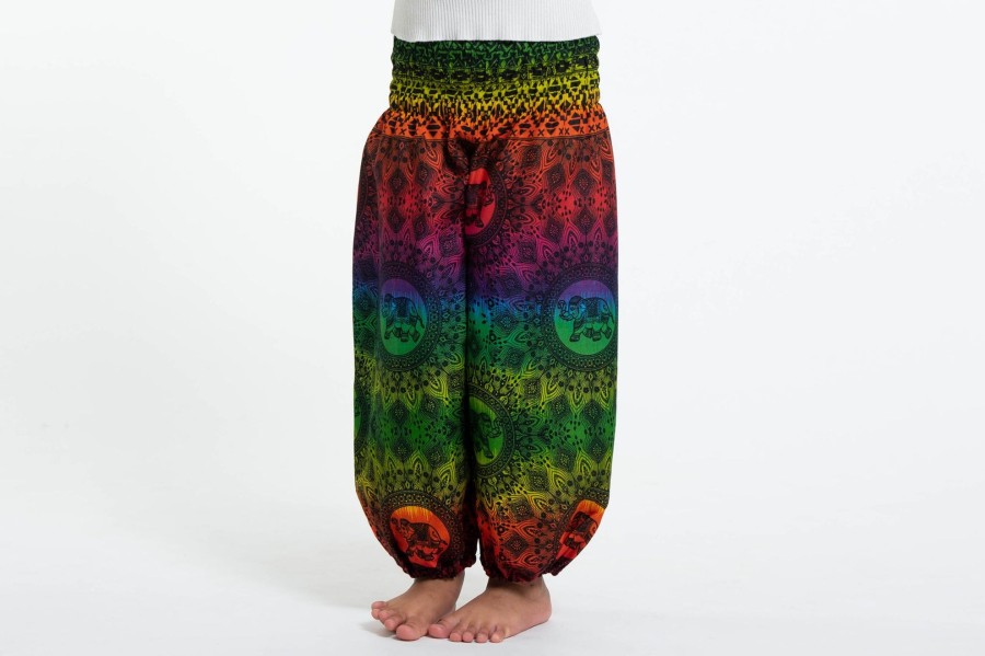 Kids HaremPants | Rainbow Elephant Kids Elephant Pants In Green