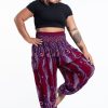 Women HaremPants | Plus Size Paisley Feathers Women'S Harem Pants In Red