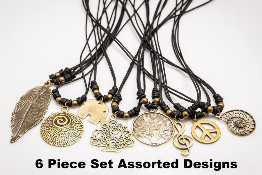 Accessories HaremPants | Hand Made Brass Necklace 6 Pcs. Pack Multi