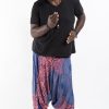 Men HaremPants | Plus Size Geometric Mandalas Drop Crotch Men'S Harem Pants In Blue