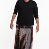 Men HaremPants | Plus Size Peacock Feathers Drop Crotch Men'S Harem Pants In Black