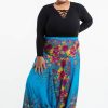 Plus Size HaremPants | Plus Size Floral 2-In-1 Jumpsuit Harem Pants In Ocean Blue