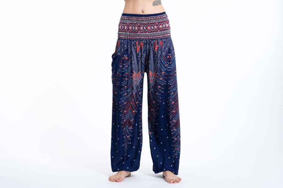 Women HaremPants | Peacock Feathers Women'S Harem Pants In Blue