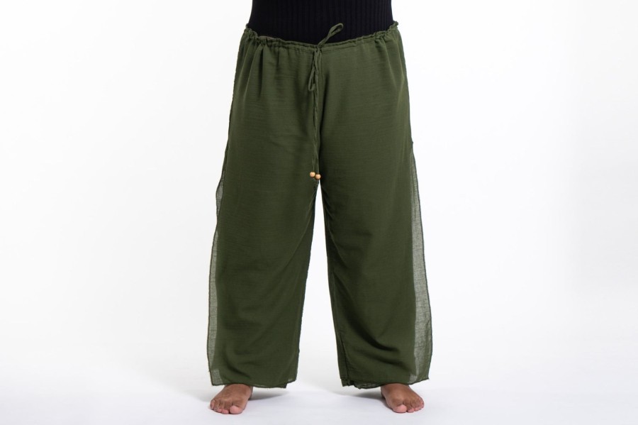 Plus Size HaremPants | Plus Size Women'S Thai Harem Double Layers Palazzo Pants In Solid Green