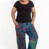 Plus Size HaremPants | Plus Size Tie Dye Cotton Women Harem Pants In Blue Rainbow